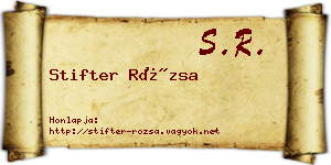 Stifter Rózsa névjegykártya